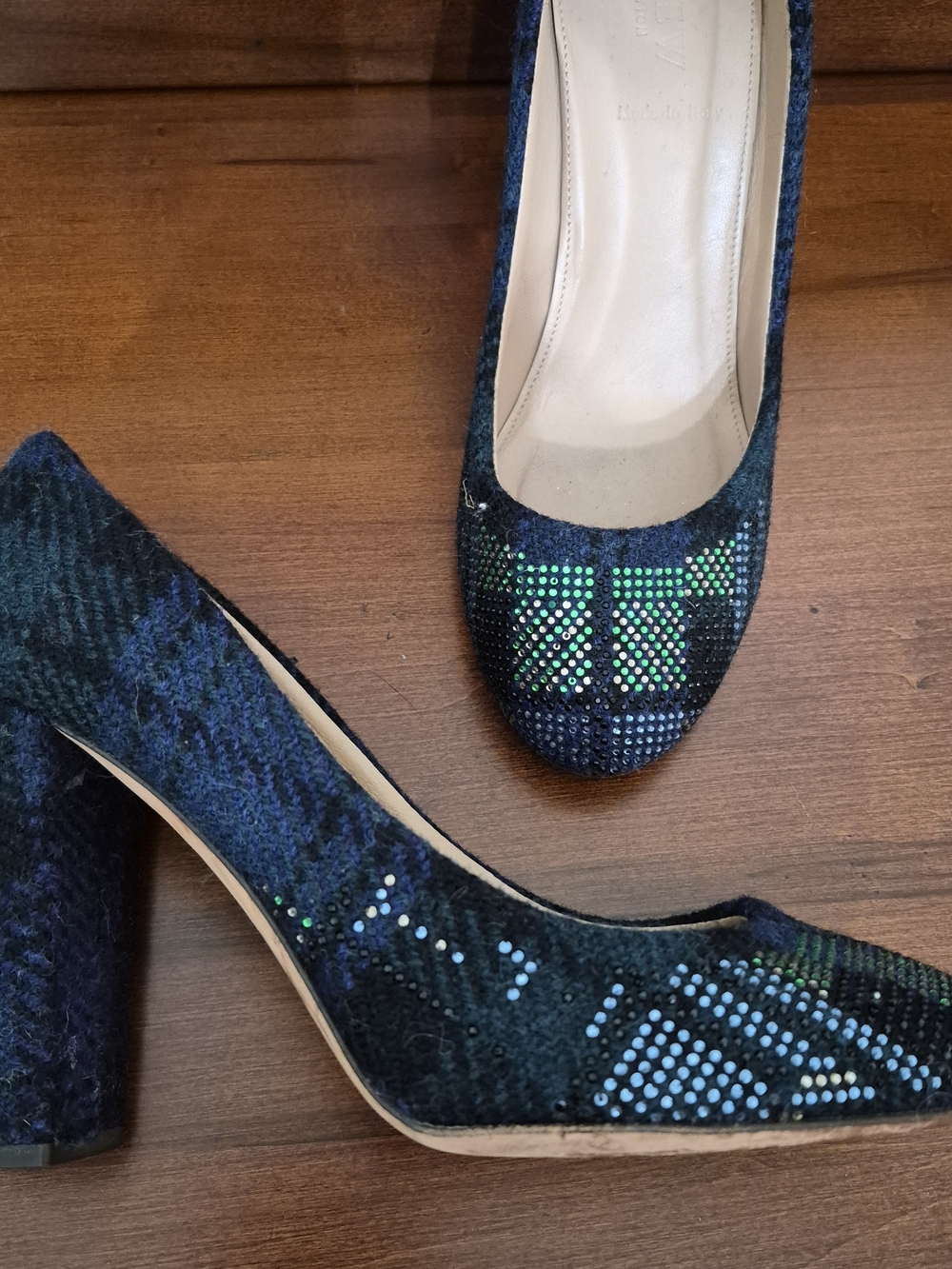 J. Crew Collection Tartan Plaid Embellished Etta Pumps 8.5 - Picture 4 of 11